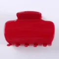 Rote Haarklammer für Damen, glänzendes Acetat Haaraccessoire für elegantes tägliches Styling. - 6.50cm / Rot