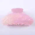 Molla per capelli rosa in acetato 8.5cm accessorio elegante e minimalista per styling - Pinza per Capelli Minimalista / 8.5cm / Marmo Sfumato Rosa e Bianco