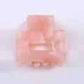 Mini molletta per capelli in acetato rosa, accessorio per capelli marmorizzato. - Marmo Rosa Bianco