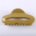 Semplice molletta per capelli tinta unita da donna, elegante accessorio per capelli minimalista. - Giallo Cachi (Colore 28)