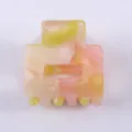 Mini molletta per capelli marmo rosa giallo, accessorio carino in acetato per styling. - Marmo Rosa Giallo