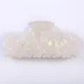 Molletta per capelli bianca perlata da donna, accessorio per capelli in acetato alla moda 10cm. - Bianco Perla Iridescente