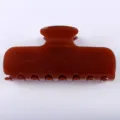 Molla per capelli marrone in acetato, accessorio minimalista monocolore 10cm donna. - Marrone