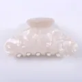 Molla per capelli in acetato bianco 8.5cm accessorio elegante minimalista per acconciature - Pinza per Capelli Minimalista / 8.5cm / Marmo Bianco