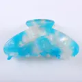 Molla per capelli marmorizzata blu accessorio per capelli in resina trasparente. - Pinza per Capelli Minimalista / 8.5cm / Marmo Blu
