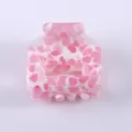 Mini molletta per capelli in acetato rosa motivo grazioso accessori capelli donna ragazza - Macchiato Rosa e Bianco