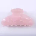 Molletta per capelli in acetato rosa, accessorio trasparente da 8.5cm per styling quotidiano donna. - Pinza per Capelli Minimalista / 8.5cm / Rosa Chiaro Perlato