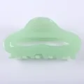 Molletta per capelli in acetato verde chiaro trasparente 8.5cm clip semplice per styling donna. - Verde Chiaro (Colore 33)