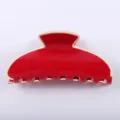 Molla per capelli minimalista rossa e beige, elegante accessorio in acetato donna. - Pinza a Contrasto / Bianco e rosso