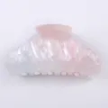 Molla per capelli marmorizzata rosa, accessorio in acetato da 8.5 cm per donne, stile quotidiano. - Pinza per Capelli Minimalista / 8.5cm / Marmo Rosa Bianco