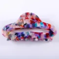 Molla per capelli colorata in acetato 8,5 cm accessorio di stile marmorizzato donna. - Fantasia Multicolore (Colore 36)