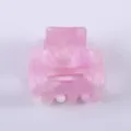 Mini molletta per capelli in acetato rosa da donna, accessorio elegante per lo styling. - Motivo marmo rosa