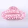 Molla per capelli in acetato rosa bianco 8.5cm accessorio elegante per acconciatura - Chiavato Rosa e Bianco (Colore 37)