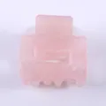 Mini molletta per capelli rosa minimalista, accessorio in acetato lucido per styling quotidiano. - Rosa Lucido