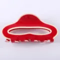 Molla per capelli rossa e bianca, accessorio in acetato alla moda da 8,5 cm per acconciature. - Contrasto di Colore Rosso e Bianco (Colore 38)