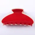 Molletta per capelli in acetato rosso 8.5cm accessorio di styling minimalista elegante. - Pinza per Capelli Minimalista / 8.5cm / Rosso e Bianco