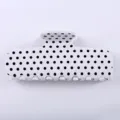 Molla per capelli a pois bianchi, fermaglio per capelli in acetato moda da 10 cm. - Bianco a pois neri