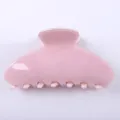 Molla per capelli rosa glitterata da donna, elegante accessorio in acetato per lo styling. - Stile Lucido Aerodinamico / Rosa Chiaro Brillante