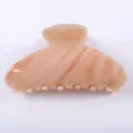 Molla per capelli in acetato marrone chiaro 8.5cm elegante accessorio minimalista. - Stile Texture Marmo / Motivo Marmo Cachi Chiaro