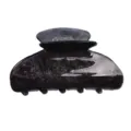 Piccola molletta per capelli in acrilico con design glitter stellato per uso quotidiano. - Nero Stellato