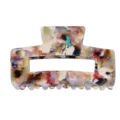 Elegante molletta per capelli media in acetato con motivo marmorizzato colorato, ideale per tutti. - Stile 1 Multicolore