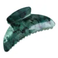 Morsetto per capelli in acrilico marmorizzato verde scuro con brillantini per styling. - Verde Scuro Stellato