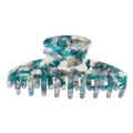 Medio mollettone per capelli da donna, elegante accessorio in acetato turchese per tutti i giorni. - Stile 2 Blu e Bianco