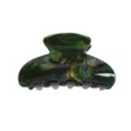 Molla per capelli in acrilico verde marmorizzato, elegante accessorio per lo styling. - Verde Retrò Marmo Oro