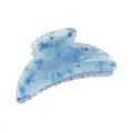 Molletta per capelli in acrilico blu con fiocchi lucidi, taglia media, elegante accessorio quotidiano. - Blu Frammentato
