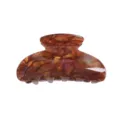 Molla per capelli in acrilico tartarugato marrone, accessorio geometrico retrò elegante. - Motivo Tartarugato Marrone