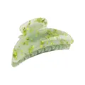 Molla per capelli in acrilico verde con glitter, accessorio per capelli traslucido. - Verde Frammentato