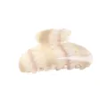 Piccola molletta per capelli in acrilico beige con motivo a griglia per styling quotidiano. - F296 Colore 1