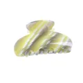 Molla per capelli in acrilico con motivo a righe gialle, piccolo accessorio per styling. - F296 Colore 2