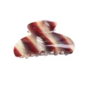 Piccola molletta per capelli in acrilico lucido rigato accessorio elegante donna - F296 Colore 3