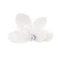 Elegante molletta per capelli a forma di fiore bianco con strass per donne e ragazze. - Bianco