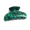 Molletta per capelli in acrilico glitterato verde scuro taglia compatta accessorio stile. - F296 Colore 4
