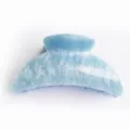 Morsetto per capelli in acrilico azzurro con brillantini e effetto nebbia, misura media, accessorio. - Blu Nebbia