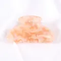 Molletta per capelli in acrilico per donna, accessorio quadrato trasparente elegante, media. - Lustro di Conchiglia Rosa Arancio