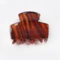 Molla per capelli effetto tartaruga marrone, mini fermaglio geometrico in PVC lucido. - Stile Tartarugato Marrone