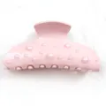 Molla per capelli in acrilico perla rosa, accessorio carino stile dolce quotidiano. - Perle Rosa