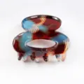 Mini molletta per capelli geometrica in PVC da donna, accessorio per acconciature tartaruga. - Sfumatura Blu Rosso Tartaruga (Colore 2)