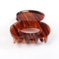 Mini molletta per capelli tartarugata marrone, accessorio geometrico retrò in acrilico. - Tartarugato Marrone (Colore 3)