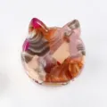 Graziosa molletta capelli orecchie di gatto, mini accessorio retrò multicolore. - Forma Mini Orecchio di Gatto / Motivo Marmo Color Block