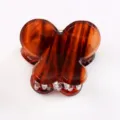 Molla per Capelli Farfalla Tartaruga Ambra Graziosa Mini Accessorio Capelli per Donna - Ambra Vintage