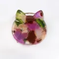 Grazioso fermaglio per capelli a orecchio di gatto, molletta colorata in acetato donna. - Forma Mini Orecchio di Gatto / Marmo Multicolore