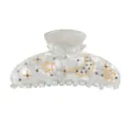 Molla per capelli in acrilico bianco con design stella luna strass, elegante accessorio per donne. - Argento