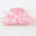 Molla per capelli rosa in acrilico con strass e grazioso fiocco per uno stile chic. - Fiocco Rosa