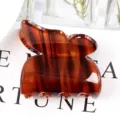 Mini molletta per capelli tartarugata retrò, elegante accessorio geometrico in resina. - Ambra Marrone Scuro