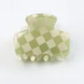Molla per capelli a quadri verde e bianco, mini molla PVC per donne e ragazze stile quotidiano. - Stile a Quadretti Verde e Bianco