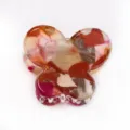 Molla per capelli a farfalla multicolore rétro, mini accessorio in resina per donna. - Patchwork Multicolore
